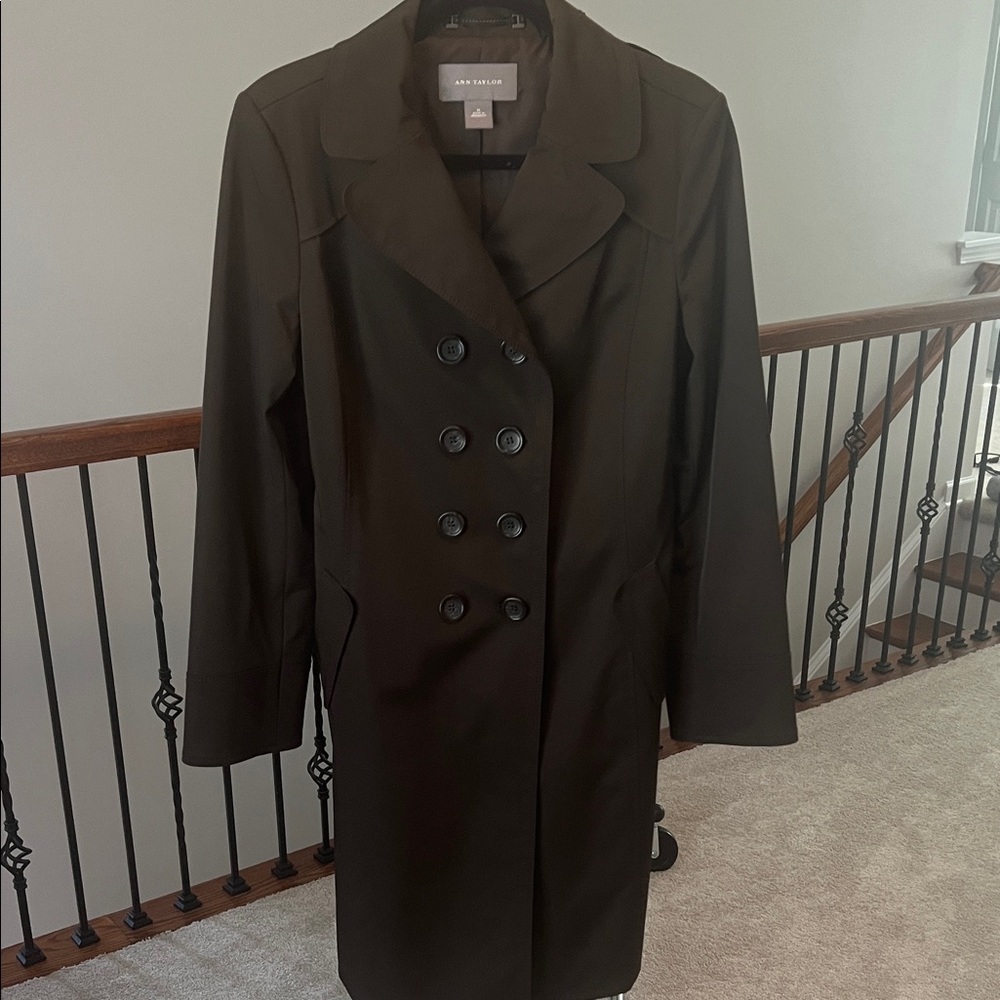 Ann Taylor Women's Elegant Black Trench Coat